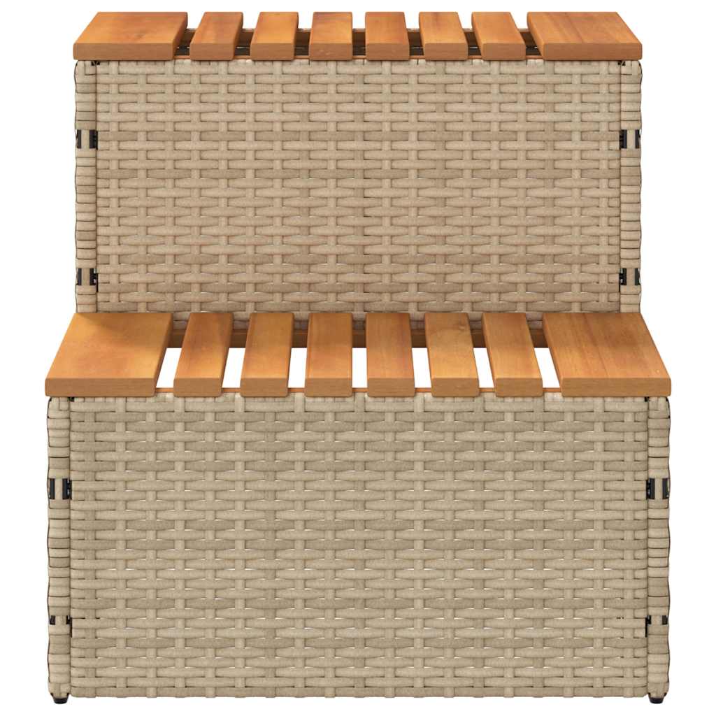 Hottub-Opstap 50X50X50,5Cm Poly Rattan&Massief Acaciahout