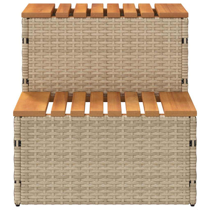 Hottub-Opstap 50X50X50,5Cm Poly Rattan&Massief Acaciahout