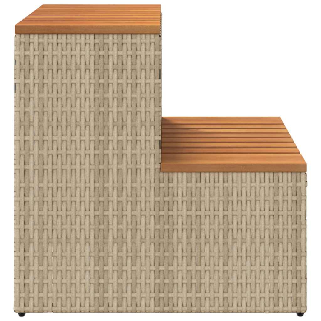 Hottub-Opstap 50X50X50,5Cm Poly Rattan&Massief Acaciahout