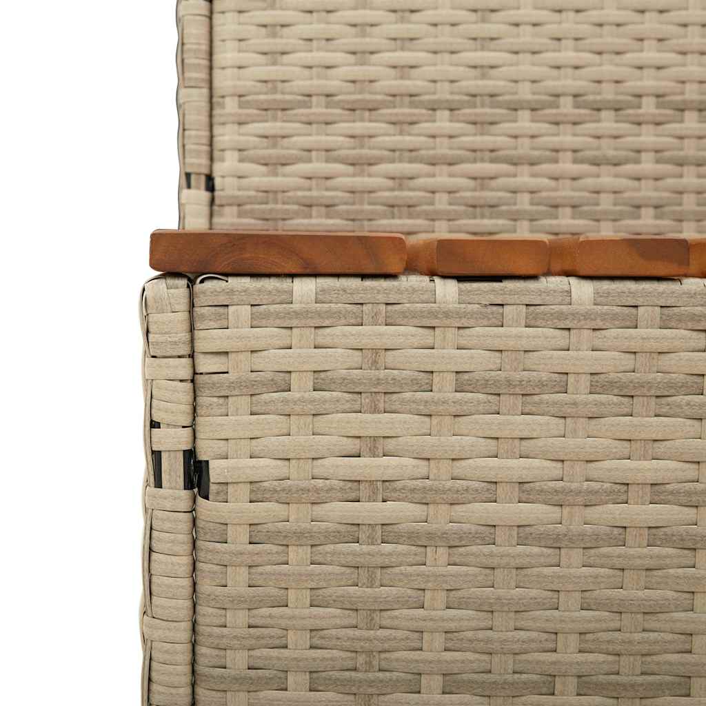 Hottub-Opstap 50X50X50,5Cm Poly Rattan&Massief Acaciahout