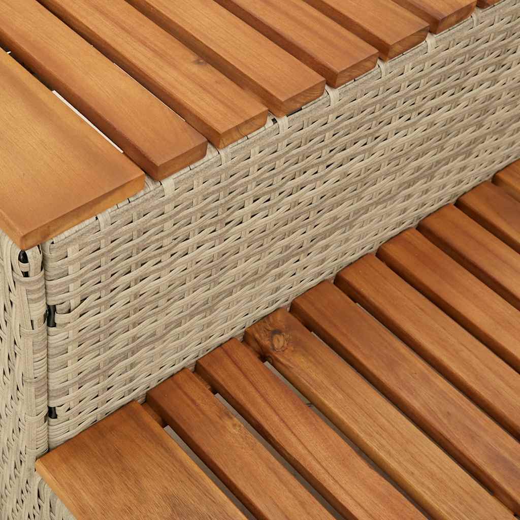 Hottub-Opstap 50X50X50,5Cm Poly Rattan&Massief Acaciahout