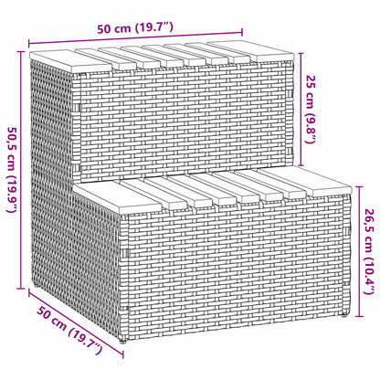 Hottub-Opstap 50X50X50,5Cm Poly Rattan&Massief Acaciahout