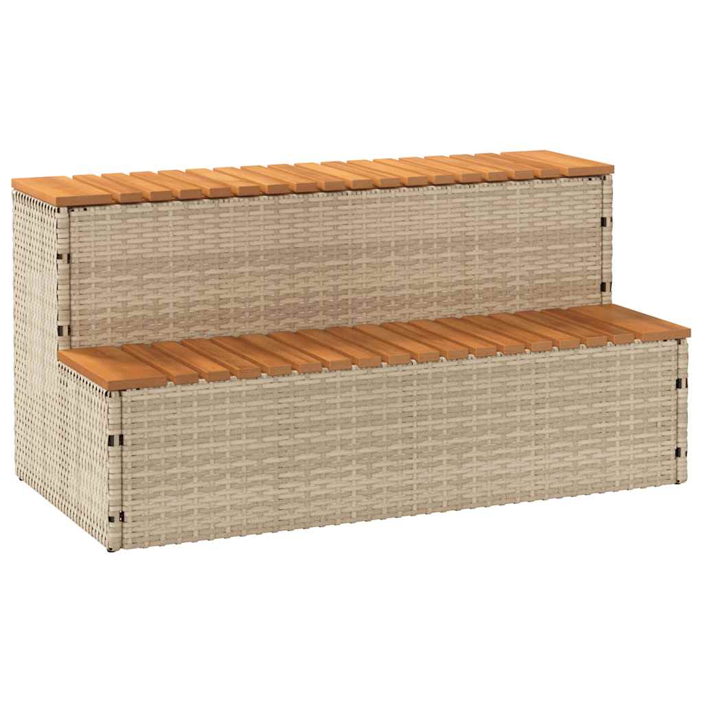 Hottub-Opstap 50X50X50,5Cm Poly Rattan&Massief Acaciahout