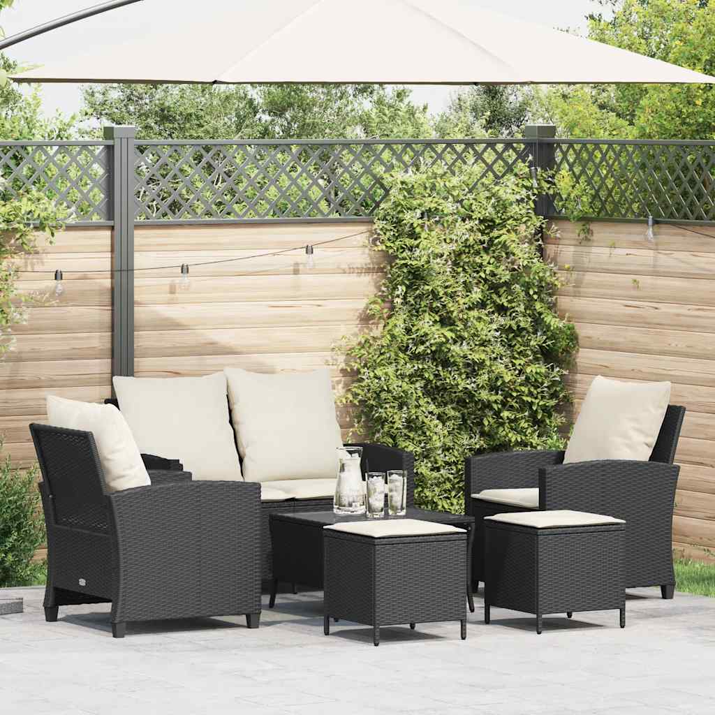 6-Delige Loungeset Met Kussens Poly Rattan