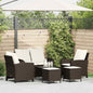 6-Delige Loungeset Met Kussens Poly Rattan