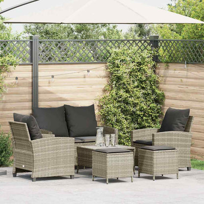 6-Delige Loungeset Met Kussens Poly Rattan