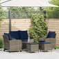 6-Delige Loungeset Met Kussens Poly Rattan