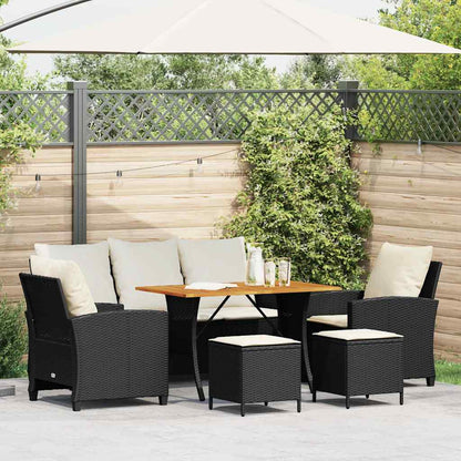 6-Delige Loungeset Met Kussens Poly Rattan
