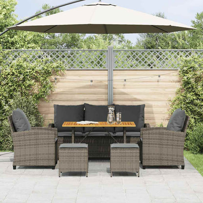 6-Delige Loungeset Met Kussens Poly Rattan
