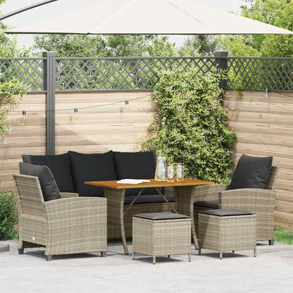 6-Delige Loungeset Met Kussens Poly Rattan