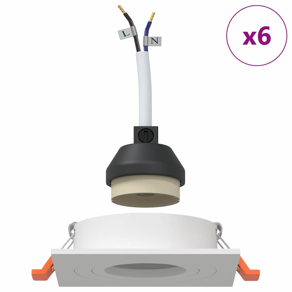 Spotlights Met Schijnwerpers 6 Pcs 9 X 9 X Cm Aluminium