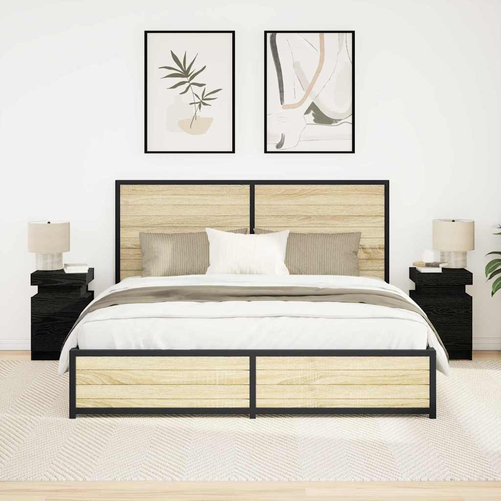 Nachtkastjes Met Led-Verlichting 35X39X55 Cm