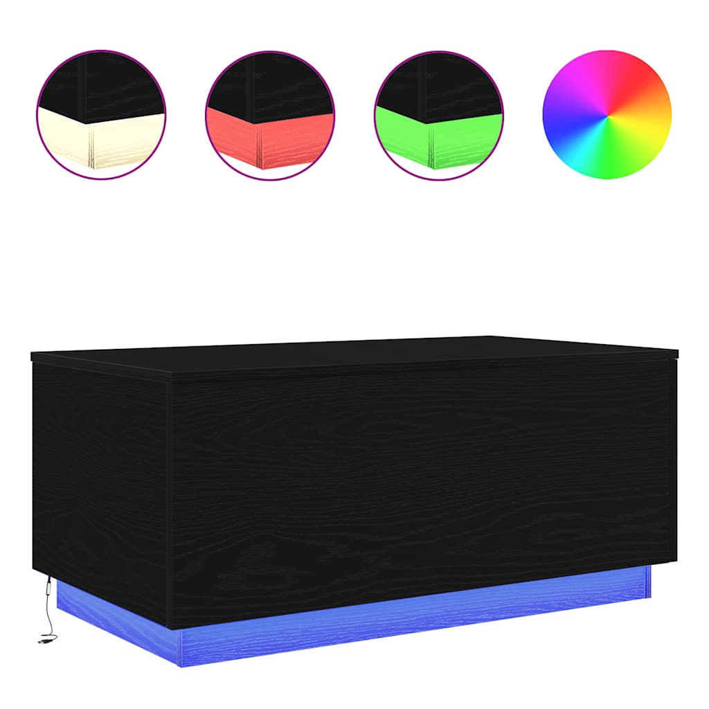 Salontafel Met Led-Verlichting 90X50X40 Cm