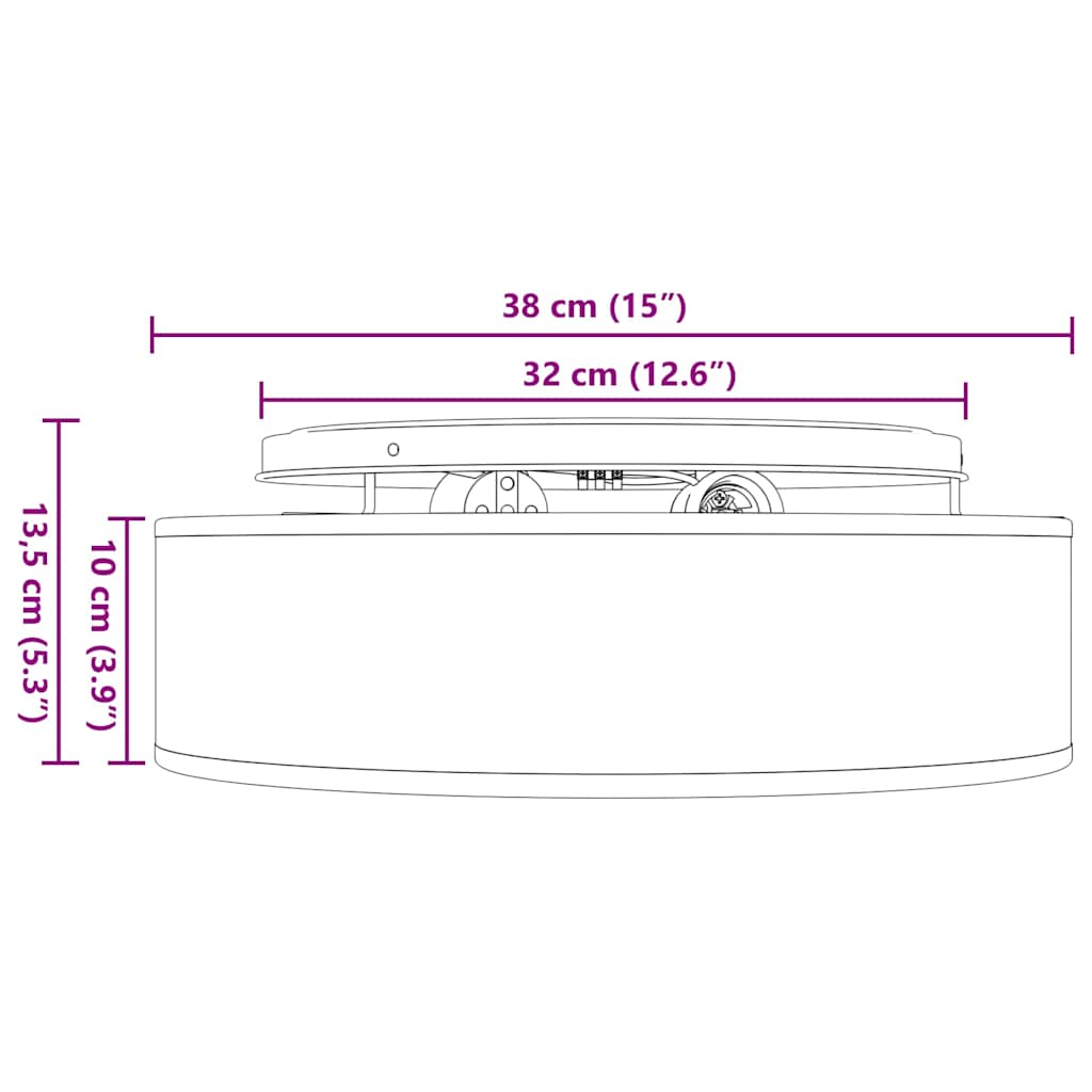 Plafonnière 38 X 13.5 Cm Stof