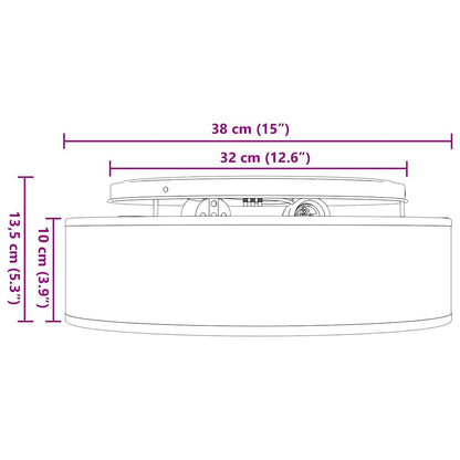 Plafonnière 38 X 13.5 Cm Stof