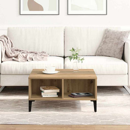 Salontafel 60X60X30 Cm Bewerkt Hout Artisanaal Eiken