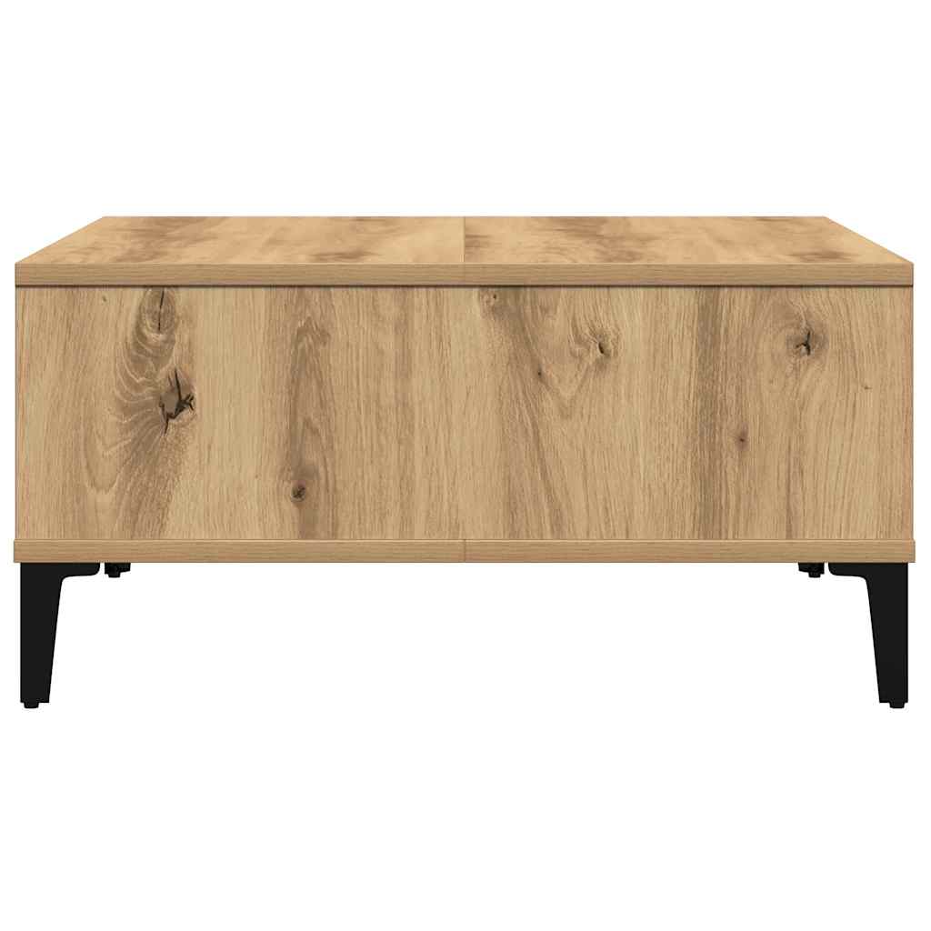 Salontafel 60X60X30 Cm Bewerkt Hout Artisanaal Eiken