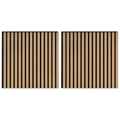 Akoestische Wandpanelen 2 St Latten 60,5X60 Cm Eikenfineer