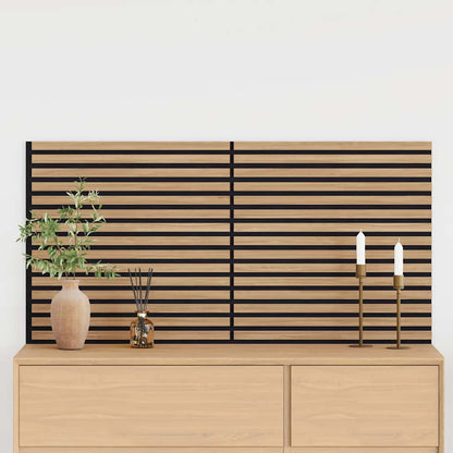 Akoestische Wandpanelen 2 St Latten 60,5X60 Cm Eikenfineer