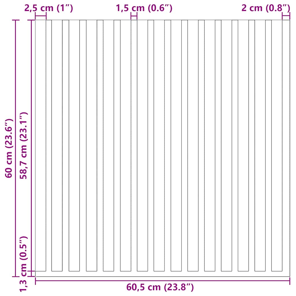 Akoestische Wandpanelen 2 St Latten 60,5X60 Cm Eikenfineer