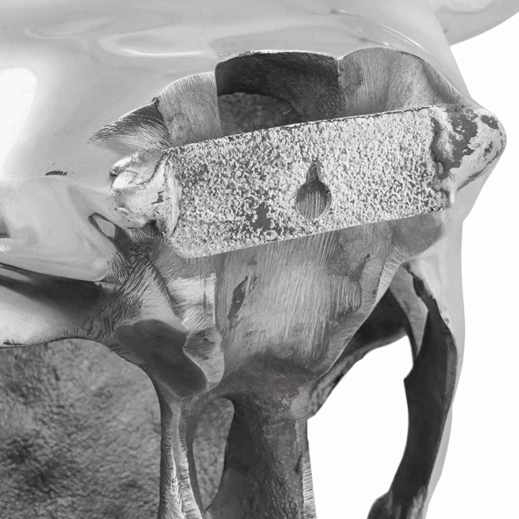 Bullschedel Zilver 34 X 13 X 53 Cm Aluminium