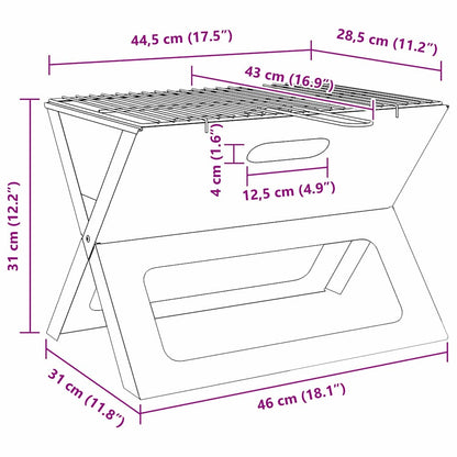 Buiten Grill Zwart 46 X 31 X 31 Cm Staal