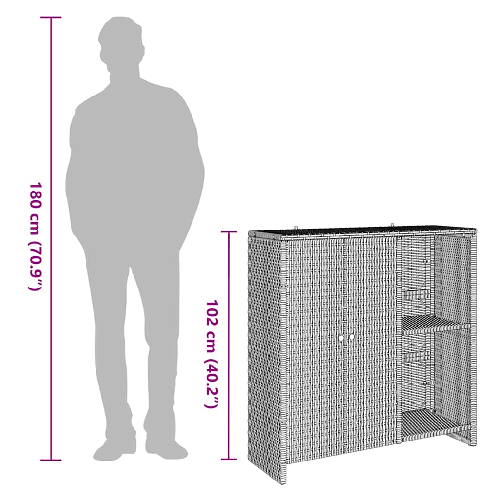 Opbergkast Met Opslag 100 X 36 X 102 Cm Rattan