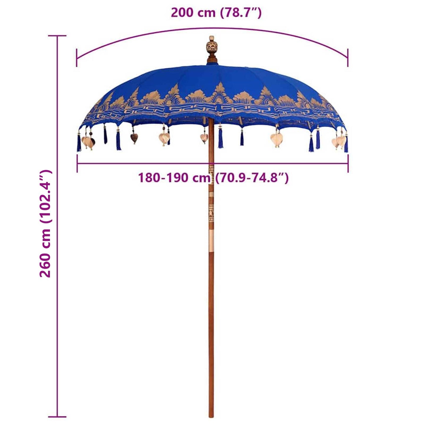 Balinese Parasol 185 X 185 X 260 Cm