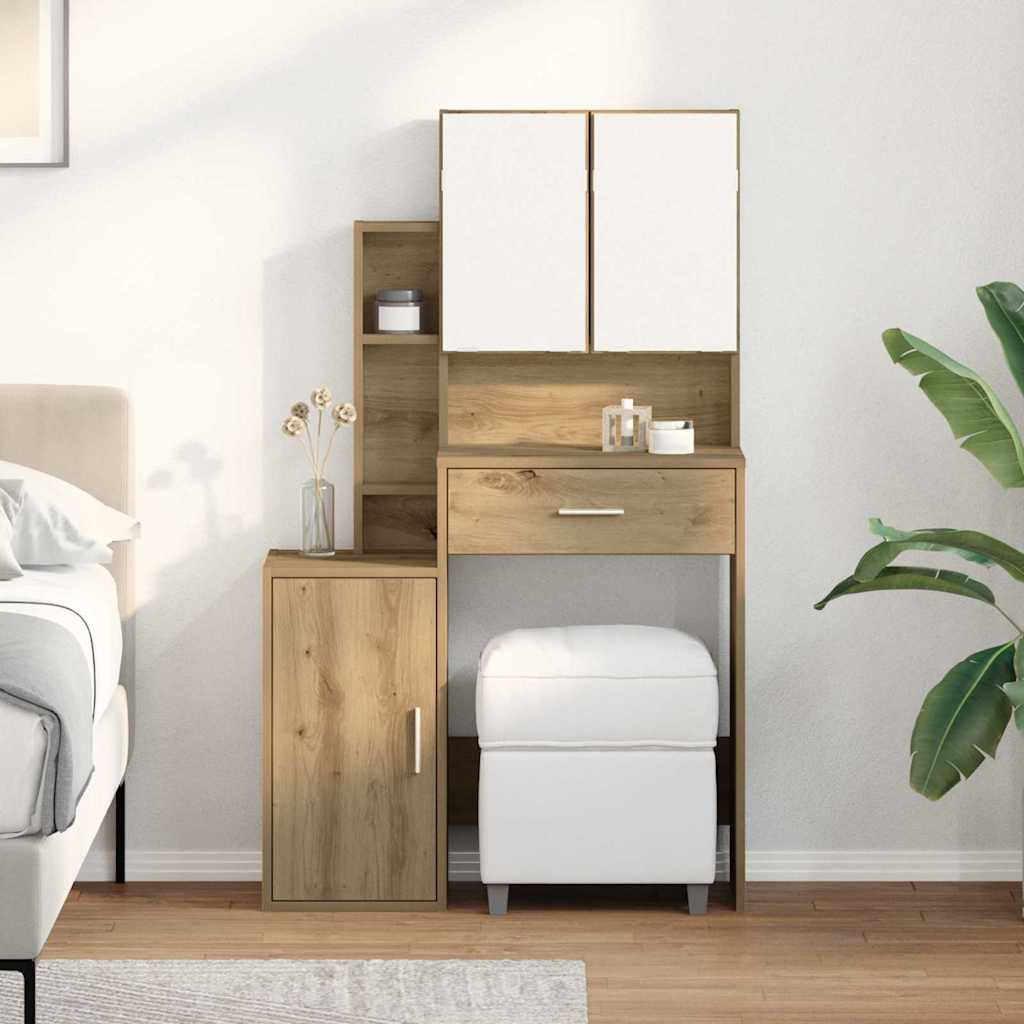 Kaptafel Met Lade 80 X 35 X 132 Cm Bewerkt Hout