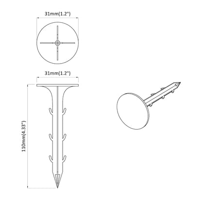 Plastic Pennen 100 Pcs Zwart 3 X 11 Cm Kunststof