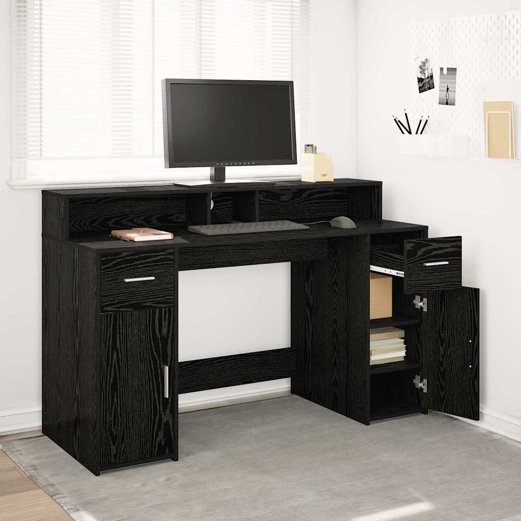 Bureau Met Led-Verlichting Hout Kleur