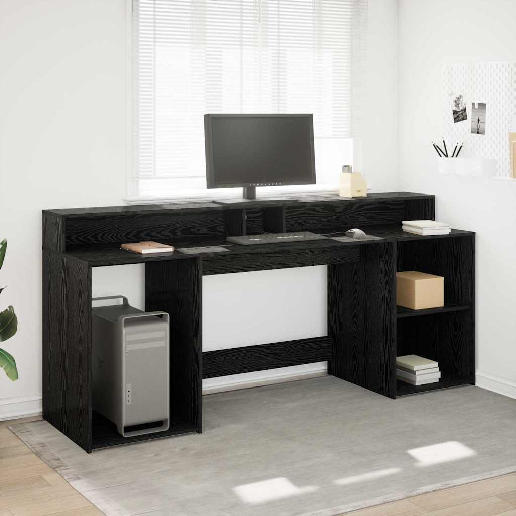 Bureau Met Led-Verlichting Hout Kleur