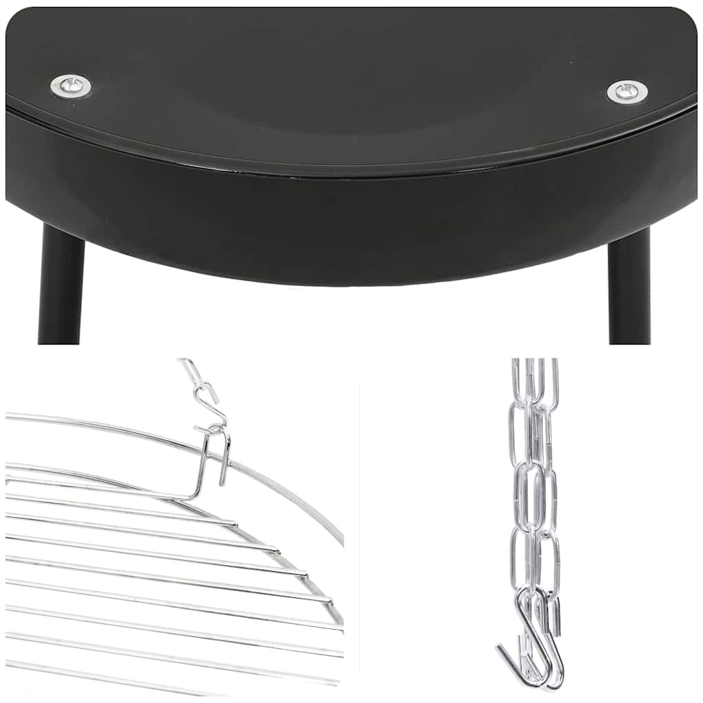 Kampvuur Tripod Zwart 92 X 92 X 171.5 Cm Metaal