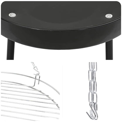 Kampvuur Tripod Zwart 92 X 92 X 171.5 Cm Metaal