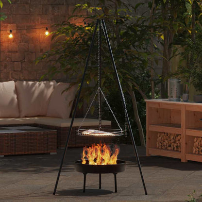 Kampvuur Tripod Zwart 92 X 92 X 171.5 Cm Metaal