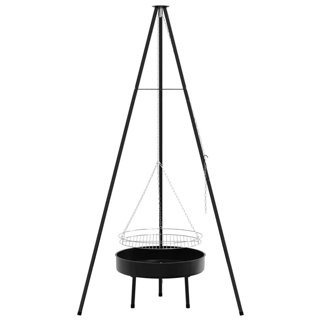Kampvuur Tripod Zwart 92 X 92 X 171.5 Cm Metaal