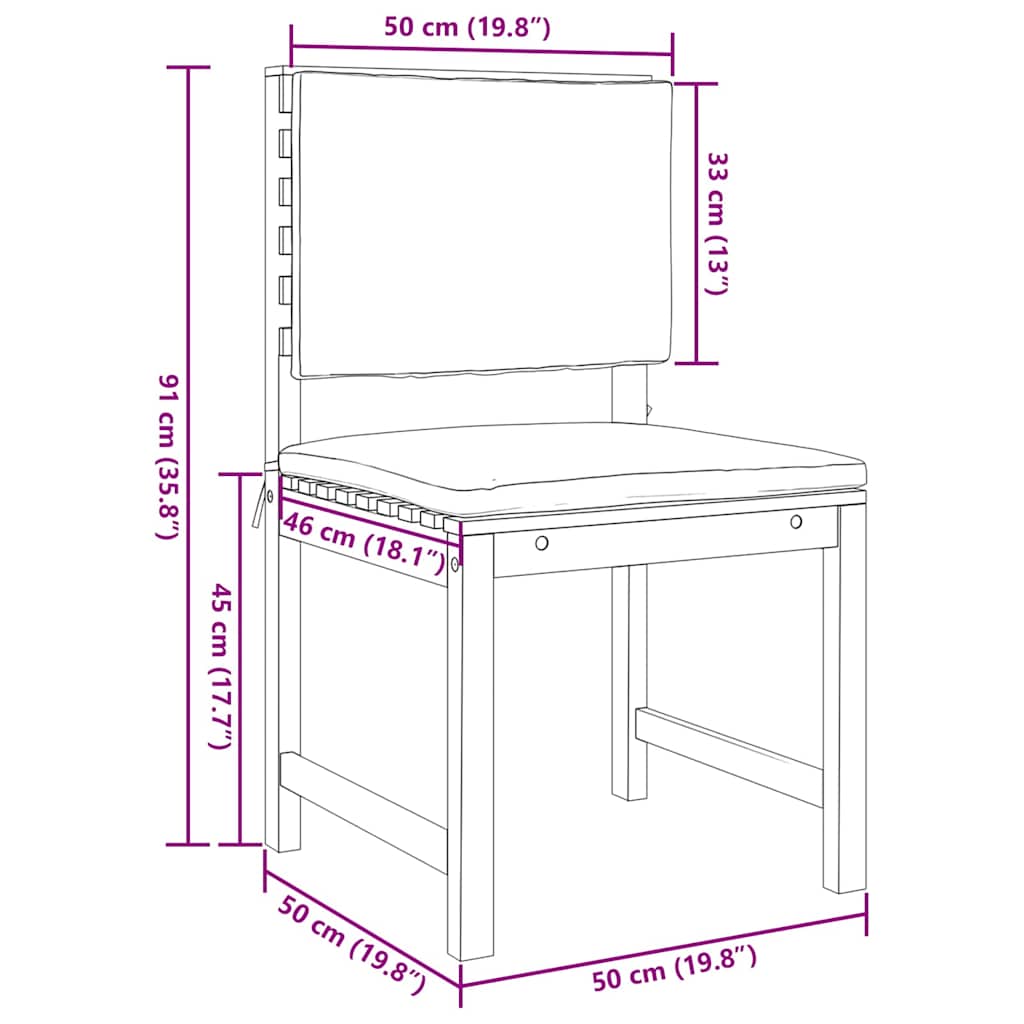 Tuin Bistro Set 3 Pcs Bruin Massief Acaciahout