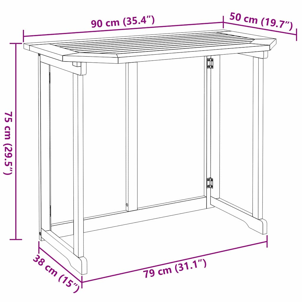 Tuin Bistro Set 3 Pcs Bruin Massief Acaciahout