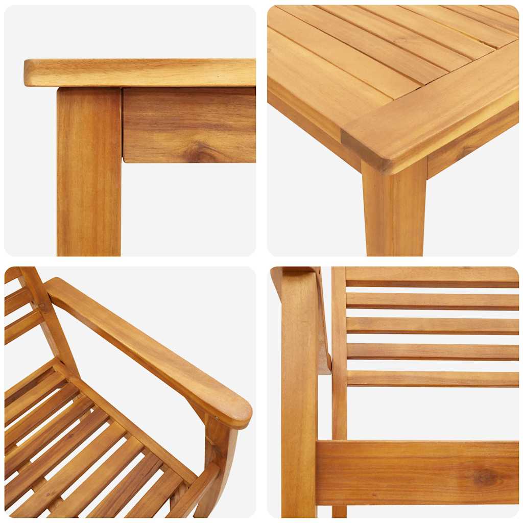 Tuin Eetset 5 Pcs Bruin Massief Acaciahout