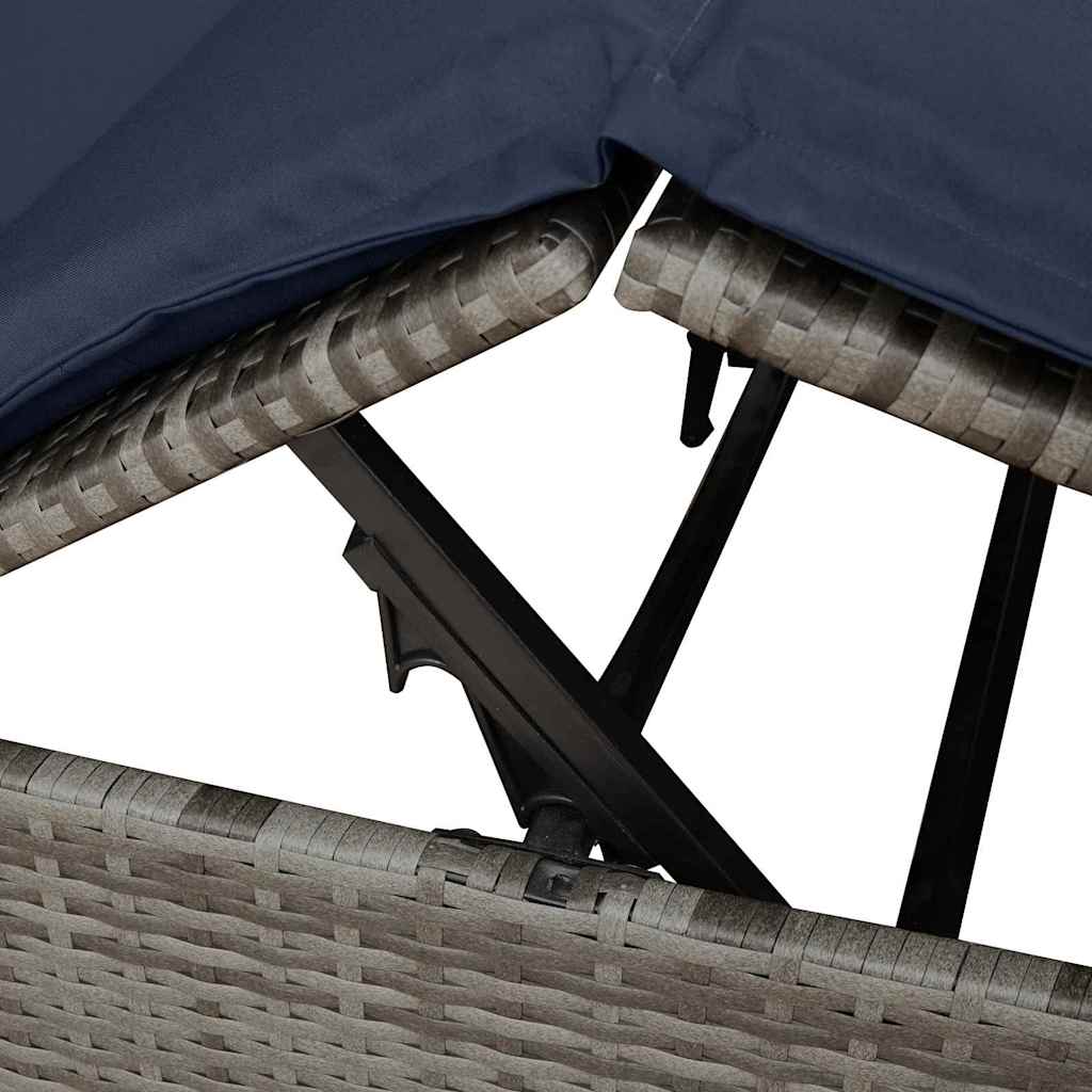 Dubbele Zonnebed Met Dak 205 X 129 X 200 Cm Pe Riet