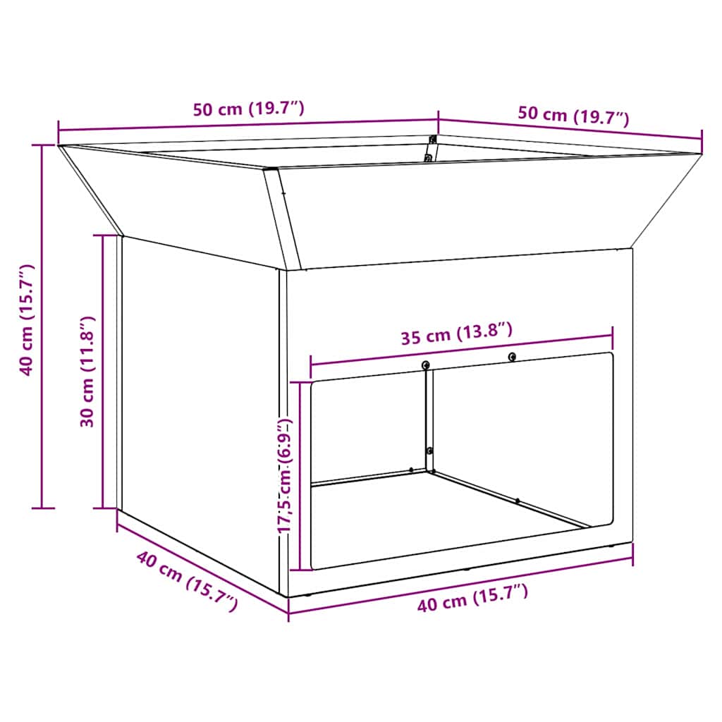 Vuurkorf 50 X 50 X 40 Cm Staal