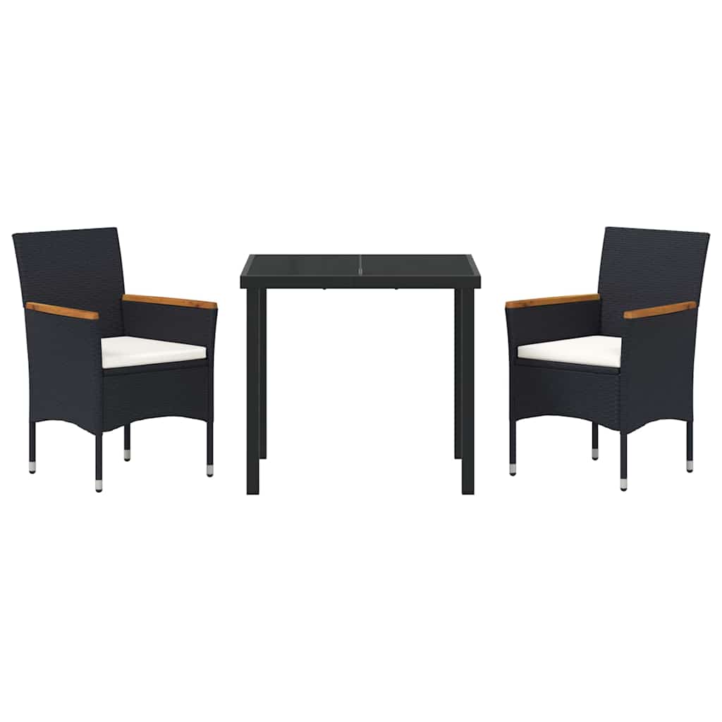 Tuin Eetset Met Kussen 3 Pcs Poly Riet