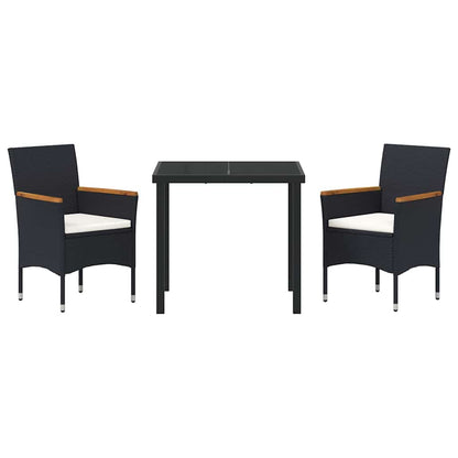 Tuin Eetset Met Kussen 3 Pcs Poly Riet