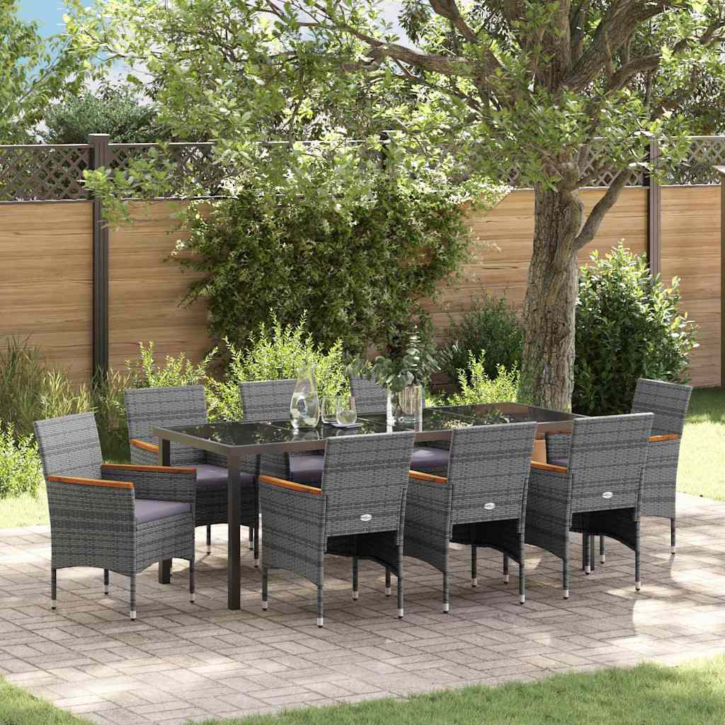 Tuin Eetset Met Kussen 3 Pcs Poly Riet