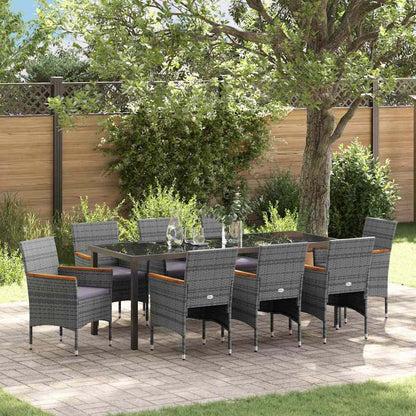 Tuin Eetset Met Kussen 3 Pcs Poly Riet