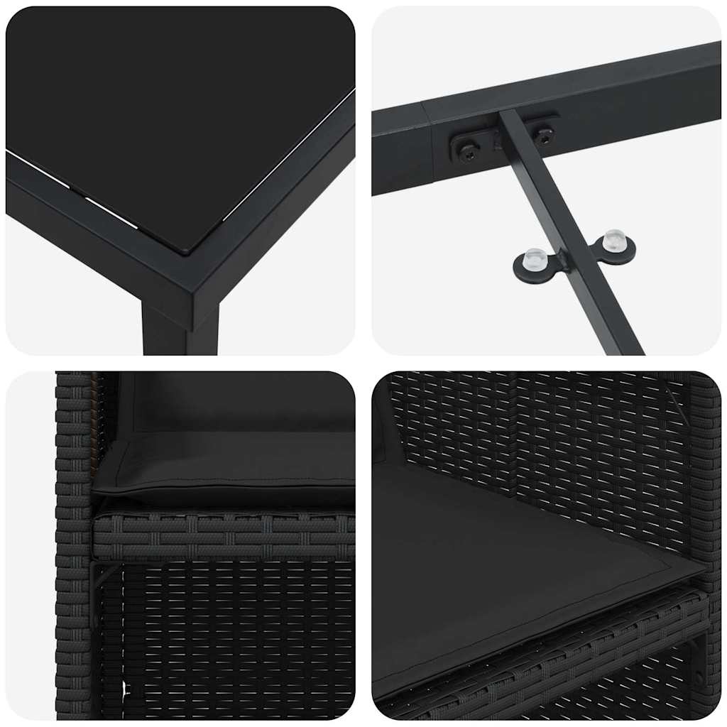 Tuin Eetset Met Kussen 5 Pcs Poly Riet