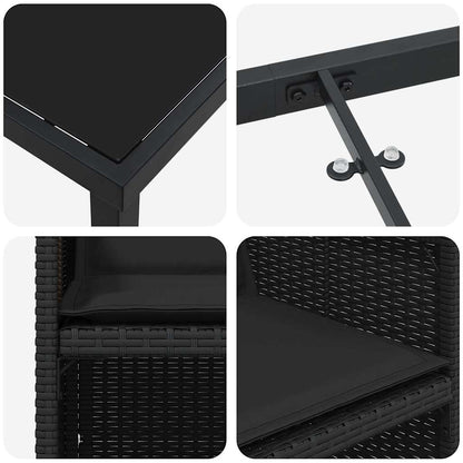 Tuin Eetset Met Kussen 5 Pcs Poly Riet