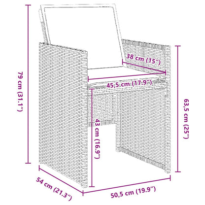 Tuin Eetset Met Kussen 5 Pcs Poly Riet