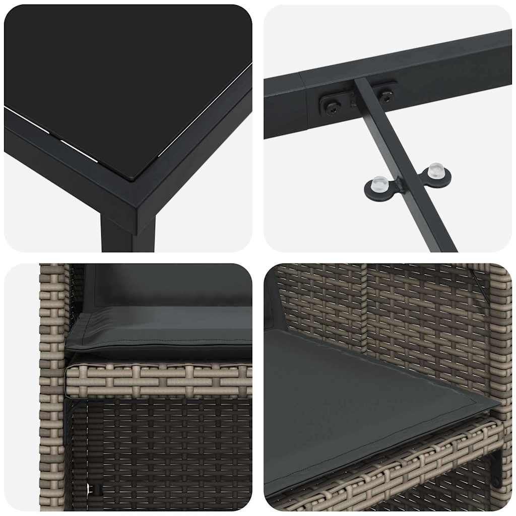 Tuin Eetset Met Kussen 5 Pcs Poly Riet