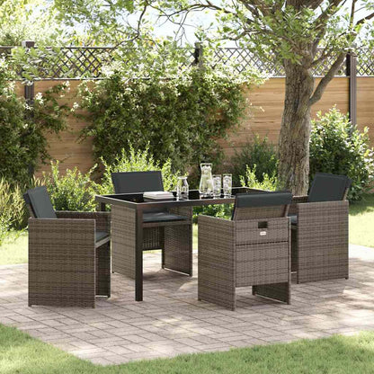 Tuin Eetset Met Kussen 5 Pcs Poly Riet